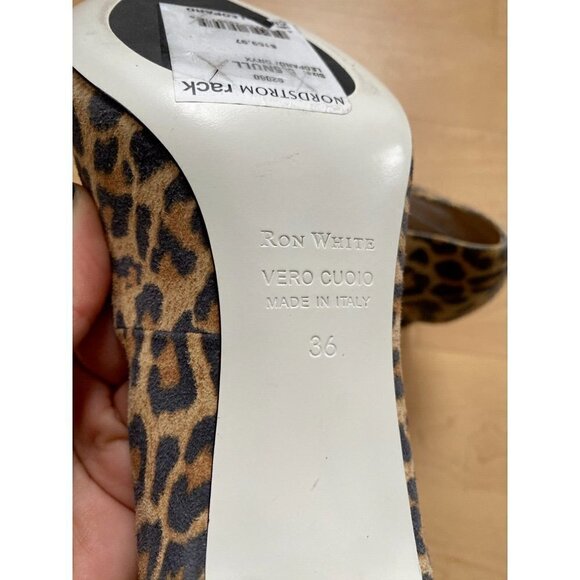 RON White "Cindy" Pointed Toe Leopard Heels BNWT Italy - Picture 7 of 10